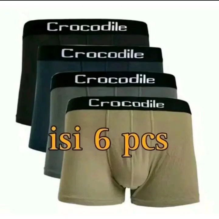 paket hemat isi 6pcs celana dalam UNDERWEAR celana dalam pria dewasa bahan katun lembut nyaman di pakai terlaris Boxer Cowok Karet Pendek Hitam Random