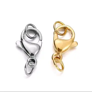 (Bisa COD) Pengait Gelang Kokot Udang Silver 10mm Pengait Gelang & Kalung Bahan Titanium Anti Karat Titanium untuk Perhiasan Anda