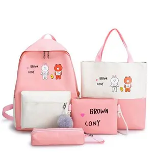 Tas Ransel Sekolah Motif Kartun Jepang Terlaris Backpack Fashion Korea Kanvas Wanita Semi Kanvas D300 Ukuran 35x15x40 Berat 400 Gram