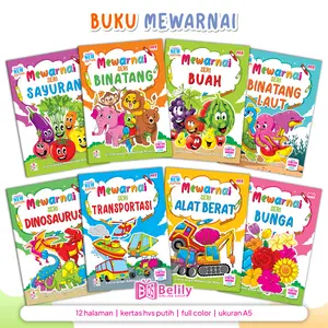 Buku Mewarnai Anak Binatang Buah dll (MT)