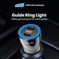 Gambar DINGS Car Charger Dual Port With Cable USB Type C Charger Mobil Fast Charging Individual 60W Casan Colokan Mobil - White dari Dings Indonesia Kota Administrasi Jakarta Timur 4 Tokopedia