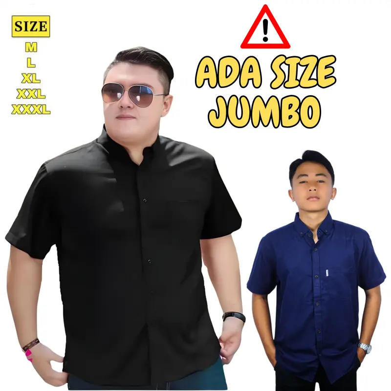 Kemeja Polos Pria Slimfit Casual Baju Formal Katun Distro Softblue Hitam Putih Panjang Tangan Garis Santai DHEEM Pendek Kerja Cowok Kerah Hem Kantor Navy lengan 1