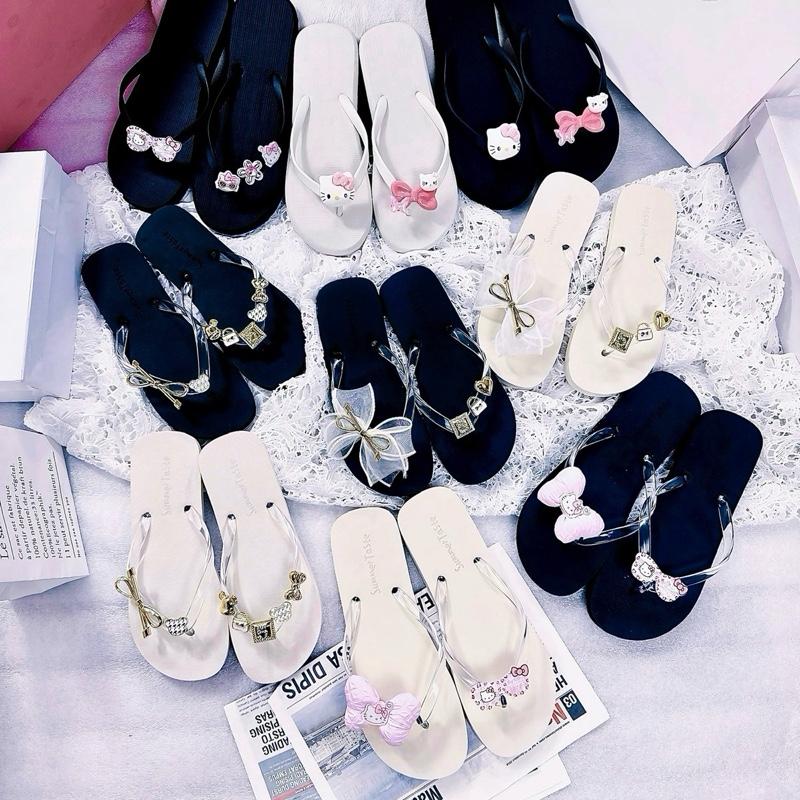 SiMêShop DÉP KẸP CHARM HOTTREND - DÉP KẸP THIẾT KẾ SANG CHẢNH - DÉP NỮ - DéP Shoes Women GiàY - Dép Lê - Xỏ ngón 2 dep kieu guốc đi biển vip có đính charm xinhlung xinh déplê giay depsieuben tông mềm deptoong cua