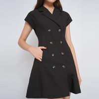 Gambar Chocochips - Zorelia Dress / Mini Dress Blazer Lengan Pendek Double Breasted - Maroon, S dari Chocochips Boutique Kota Administrasi Jakarta Barat 3 Tokopedia