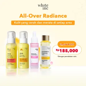 [BUNDLING 4] WHITE INC AHA Body Serum & Body Lotion + Whitealpha Underarm Ampoule + Glycowhite Brightening Toner | Formulasi yang dirancang untuk bisa mencerahkan secara merata ke seluruh tubuh