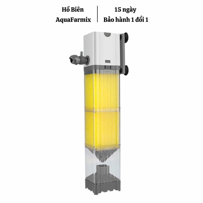 Máy lọc đa năng cao cấp tích hợp 6 trong 1. Lọc 6in1 bông vàng đáy vuông Bơm Tạo Oxy Lọc Tạo Sóng Hút Cặn Tạo Vi Sinh bộ lọc vòi nước hồ cá