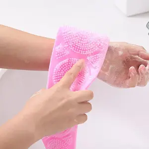 Sikat Silikon Mandi Pembersih Punggung Dua Sisi Import Quality 100% Baru & Berkualitas Tinggi Tahan Suhu Rendah dan Tinggi Desain Pegangan Kuat Mudah Digantung