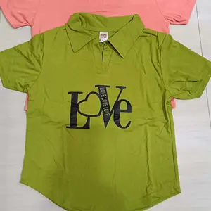 Kaos Crop Top Polo Shirt Wanita/Crop Top Polos/Kaos Wanita/T-shirt Kerah Polos//Kaos Crop Top Baju Atasan
