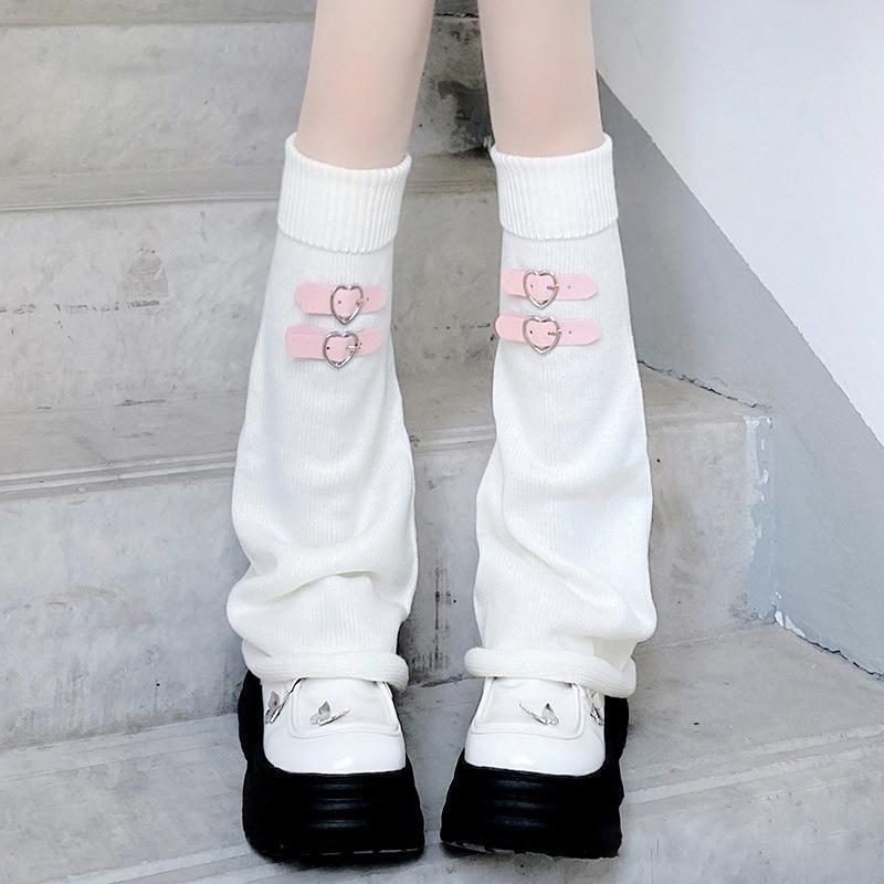 Bao chân ống rộng phong cách Lolita Nhật Bản, tất dài trang trí khoá tim, dễ…