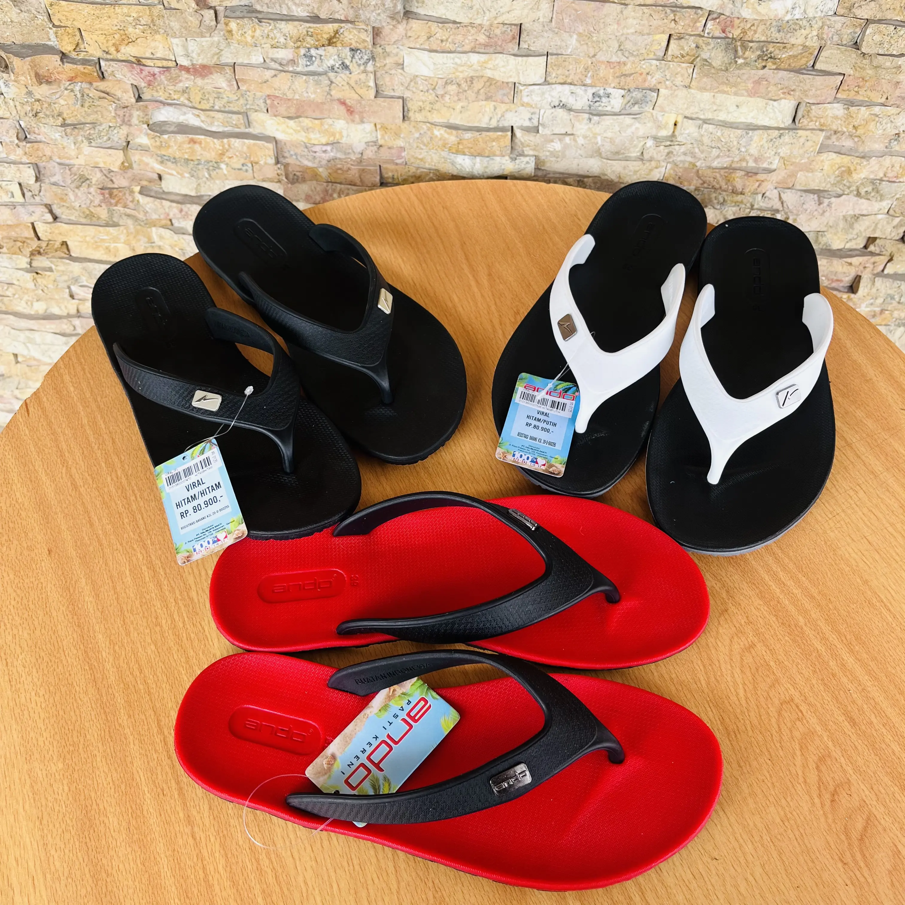 Sandal Ando Viral Pria Size 38-42 Karet Jepit Sendal