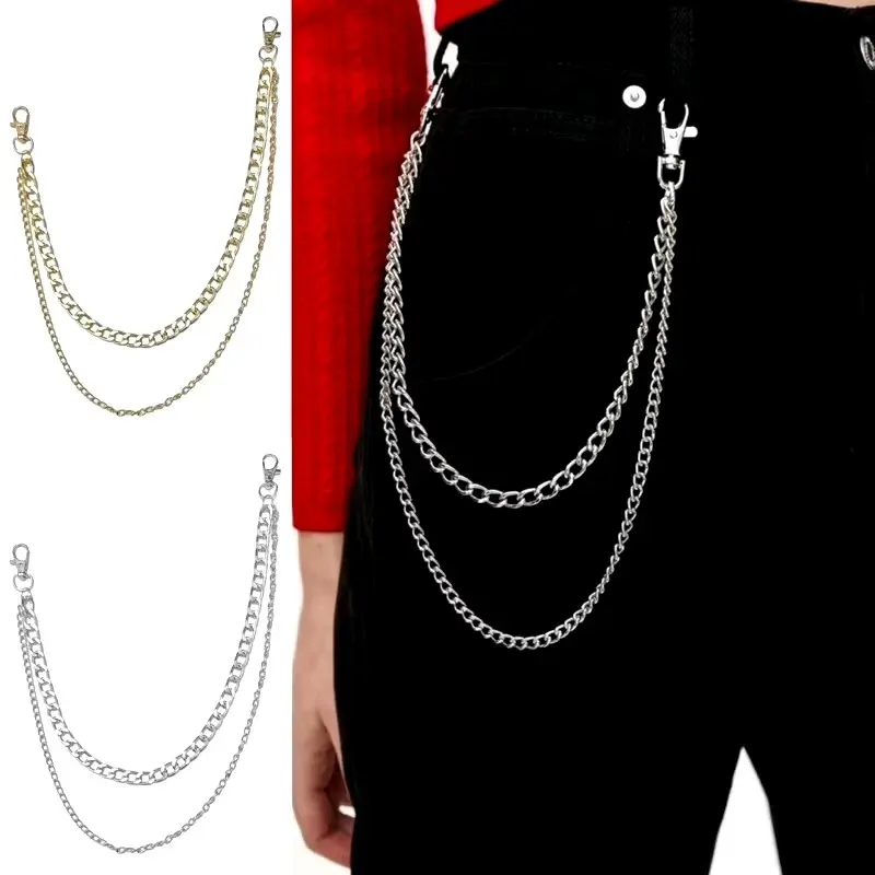 Skylar Double Layer Chain Belt Pants Rantai Celana Jeans Rantai Dompet Beltchain Pantschain Unisex Handmade Fashion Pria