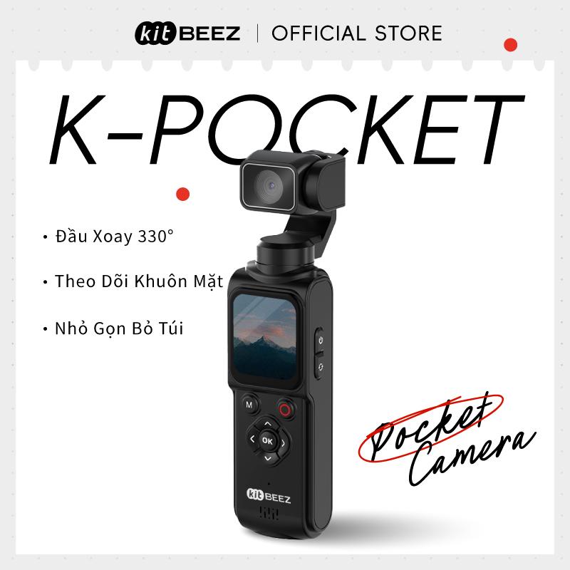 【KiTBEEZ K-POCKET】Camera hành động 4K 75MP | AI theo dõi khuôn mặt | Zoom 18X | Xoay 330° | Camera bỏ túi có WIFI
