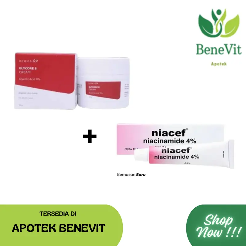 NIACEF GEL NIACINAMIDE 4% 15 gr / Bundling Niacef + Glycore 10% - Gel untuk membantu mengatasi Kulit jerawat 3
