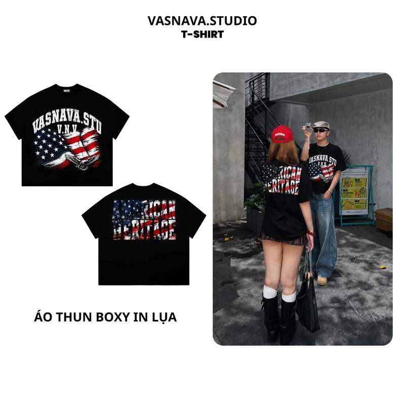 Áo Thun Boxy Moonlight Gangster - Cotton Nam Nữ Form Boxy Tay Lỡ Oversize Cổ…