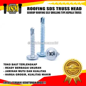 (100 PCS) Sekrup Roofing Truss Head SDS / Roofing Screw Baja Ringan Obeng +