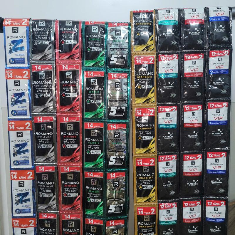 Dây dầu gội đầu romano 5g gói đủ màu 
