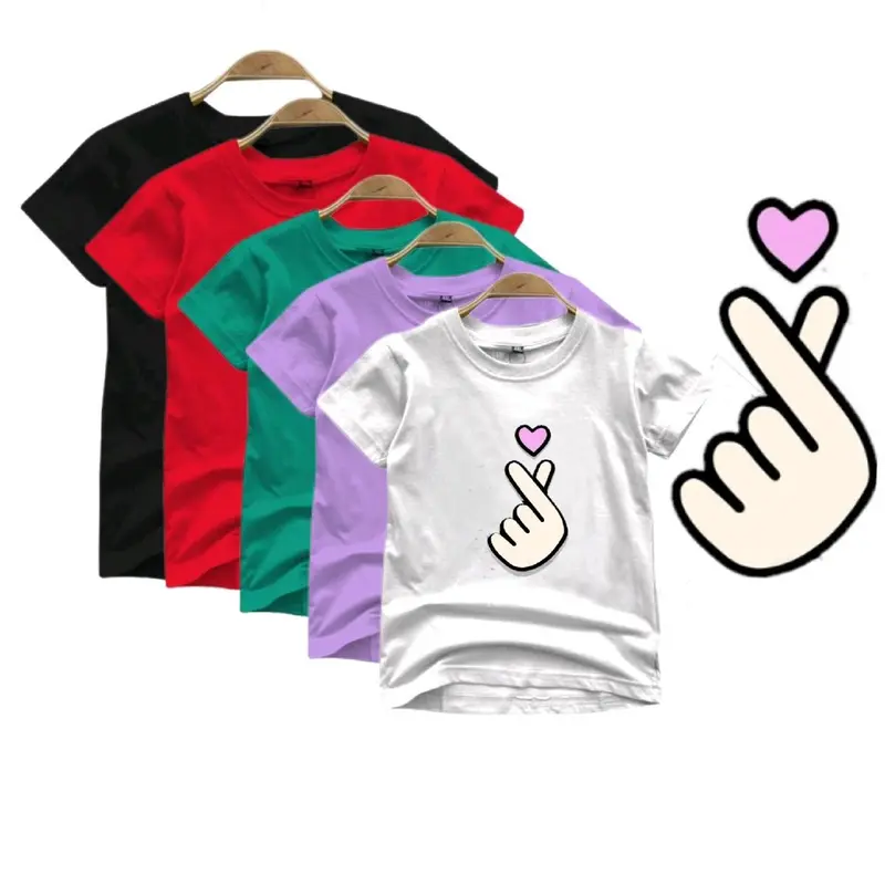Paket Hemat 6Pcs Kaos Anak Perempuan Gambar Campur Lucu Katun 3