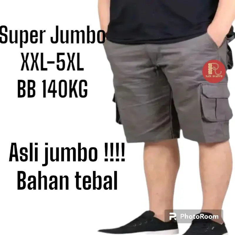 CELANA PENDEK PRIA CARGO JUMBO/ CARGO PENDEK BIG SIZE BAHAN TEBAL//CELANA PENDEK CARGO SUPER JUMBO Katun Santai Shorts