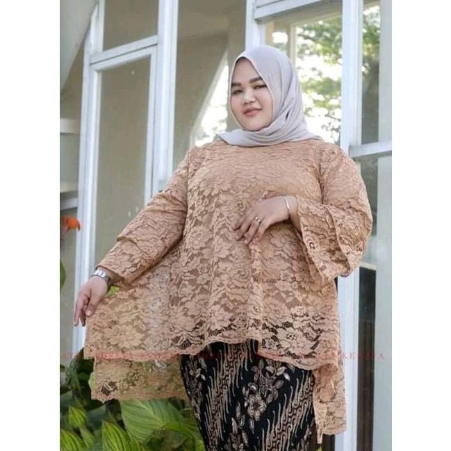 ATASAN KEBAYA RINJANI JUMBO, ATASAN KEBAYA BROKAT, ATASAN KEBAYA JUMBO, LD MAKSIMAL 130CM JUMBO, ATASAN BAJU KONDANGAN, ATASAN BAJU PESTA, ACARA2 ADAT, ACARA2 ELEGAN. Panjang 9