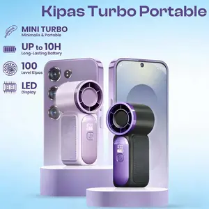 Kipas Super Mini Kipas Genggam Kecepatan Tinggi Tampilan Digital 100 Kecepatan Angin Kecepatan Angin 8,5ms Daya Tahan Baterai 8 Jam Sederhana