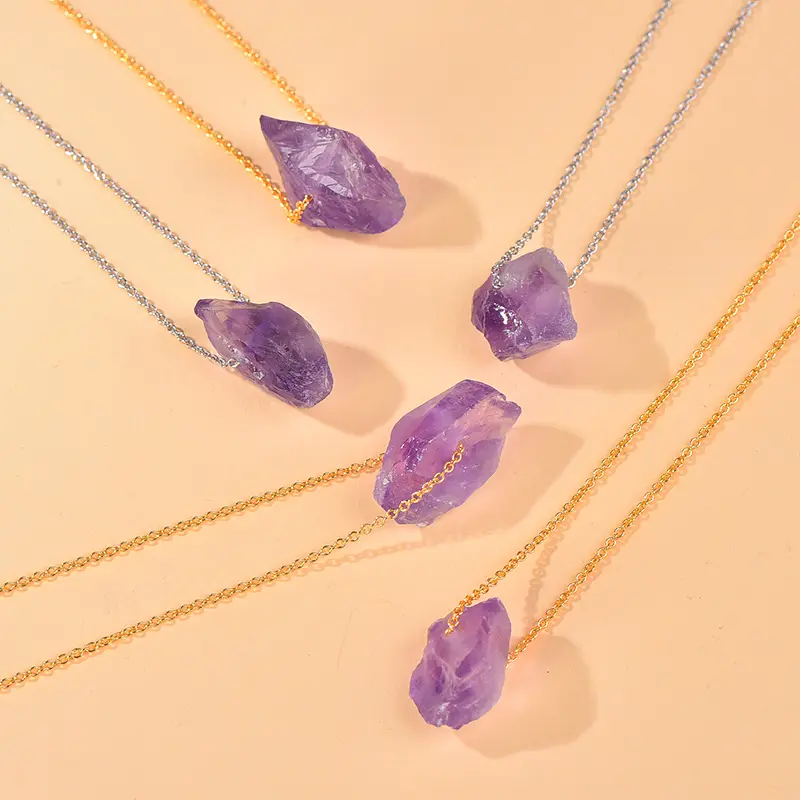 Mặt Dây Chuyền Pha Lê Amethyst, Tự Nhiên Và Thật, Dành Cho Nữ, Dễ Thương, Thanh Lịch Và Đẹp Mắt