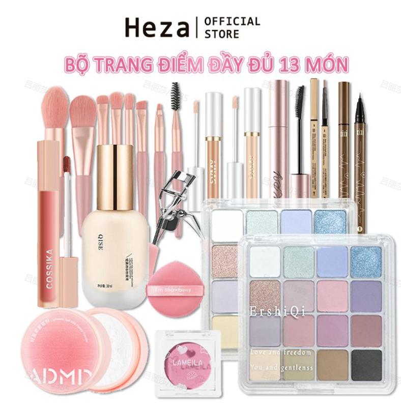 Bộ trang điểm cơ bản gồm 13 món này phù hợp cho người mới bắt đầu bao gồm kem nền bảng phấn mắt mascara son môi phấn má hồng bút kẻ mắt phấn phủ phấn má hồng bộ trang điểm cá nhân và cọ phấn mắt Cheeriep.