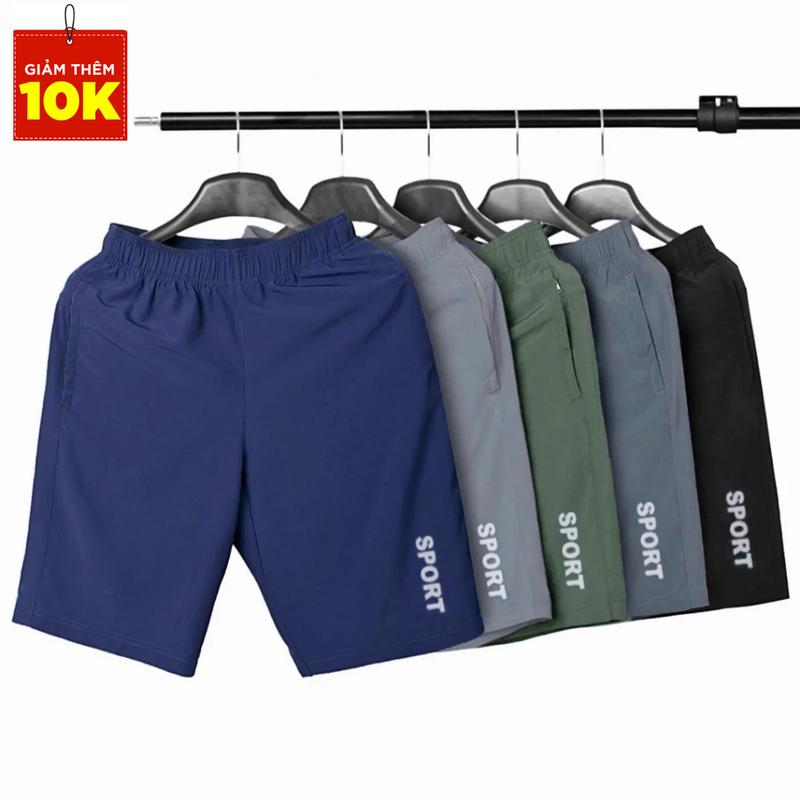 SIÊU RẺ Combo 5 quần short nam giá rẻ vải gió trơn túi có khoá kéo quần đùi gió mỏng nhẹ mặc mát quần đùi chạy bộ tập gym đá bóng đi chơi thể dục thể thao.