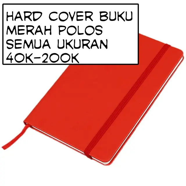 hard cover buku MERAH polos ukuran 40k-200k