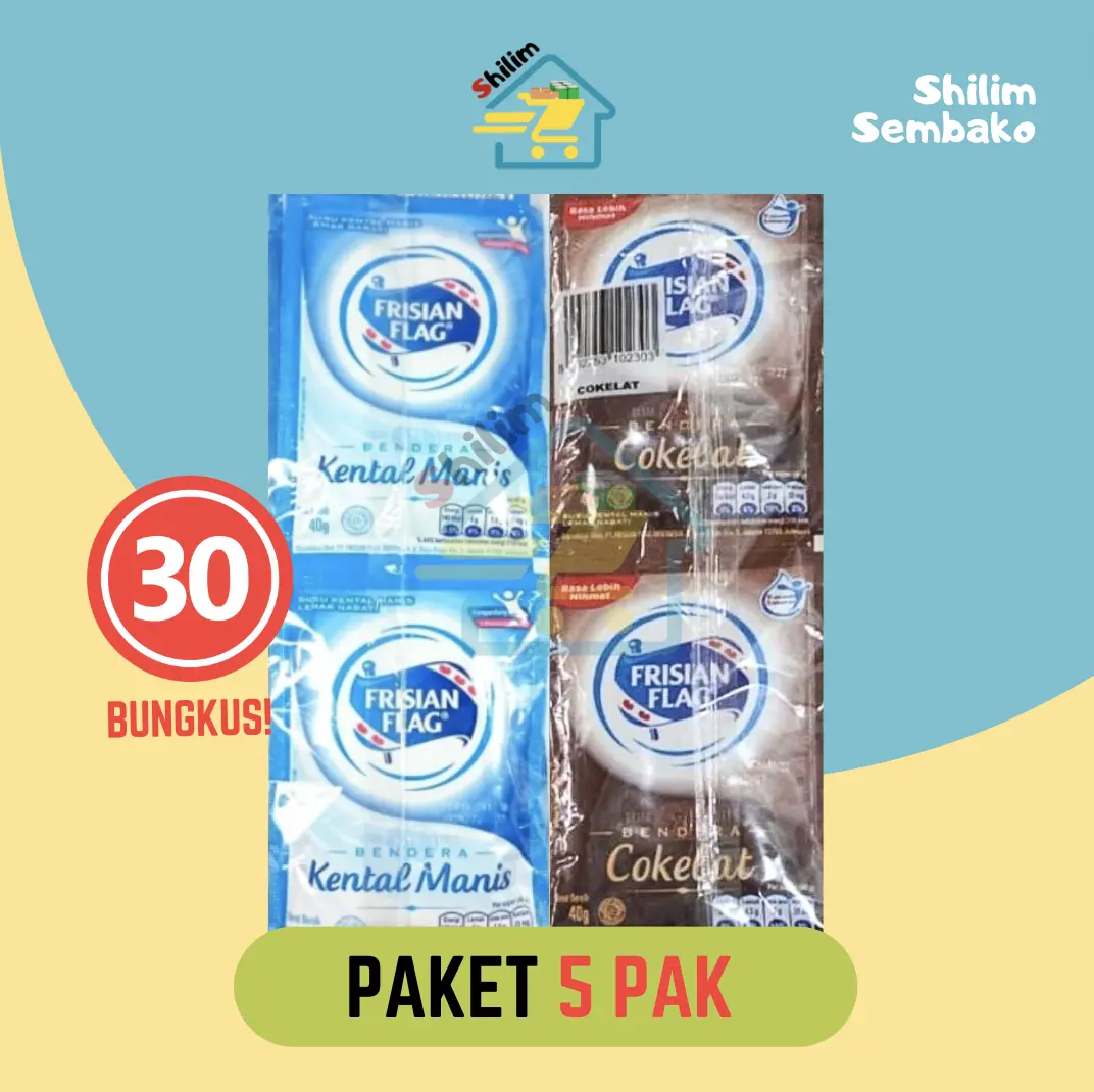 PAKET SUSU FRISIAN FLAG VANILA PUTIH COKLAT 5 PAK ISI 30 PCS PAKET FRISIAN FLAG MURAH