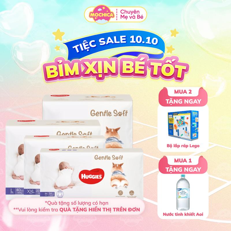 [9.10 MUA 2 TẶNG BÀN LEGO] Tã Quần Huggies Gentle Soft - Corgi Êm Mềm Nâng Niu Làn Da Bé Size M/L/XL/XXL