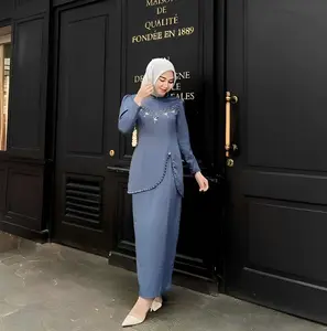 Felicya Baju Kurung Melayu Malaysia Polos Oneset Bridesmaid Fit Body Hijab Setelan Dress Kondangan Kekinian Kebaya Modern Silk Premium Gamis Pesta Wanita Muslimah Set Atasan Lebaran Payet Elegan