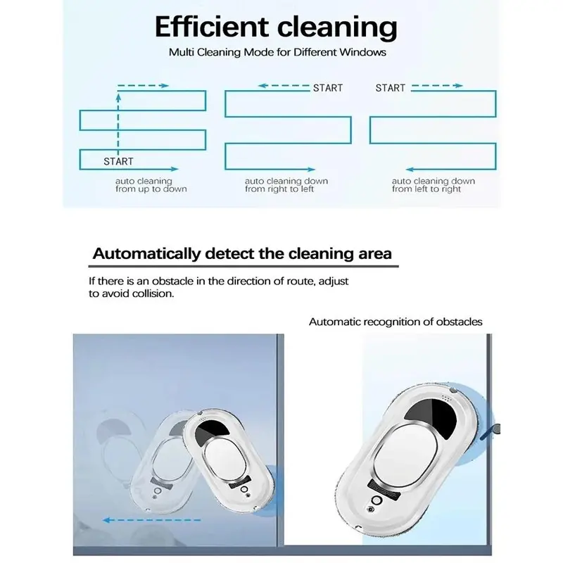 Robot Pembersih Kaca Anti Jatuh dengan Safety Rope & Sensor Cerdas Remote Adaptor Baterai Kabel 3