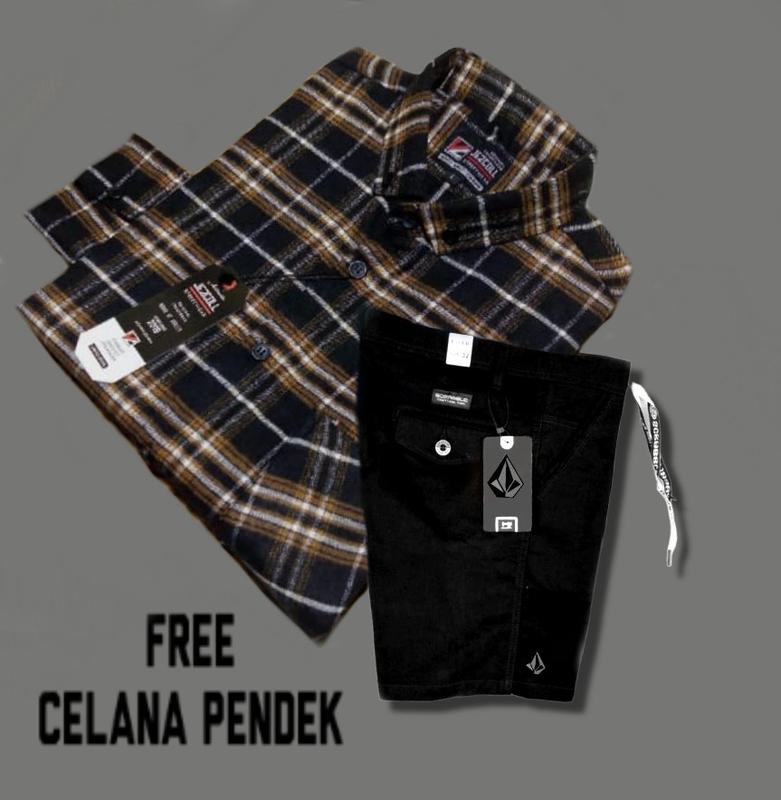 ONE SET Outfit Cowok Baju Setelan Satu Set Fasion Pria Dewasa Laki Laki Katun Lengan panjang Setrip Celana Hitam 3