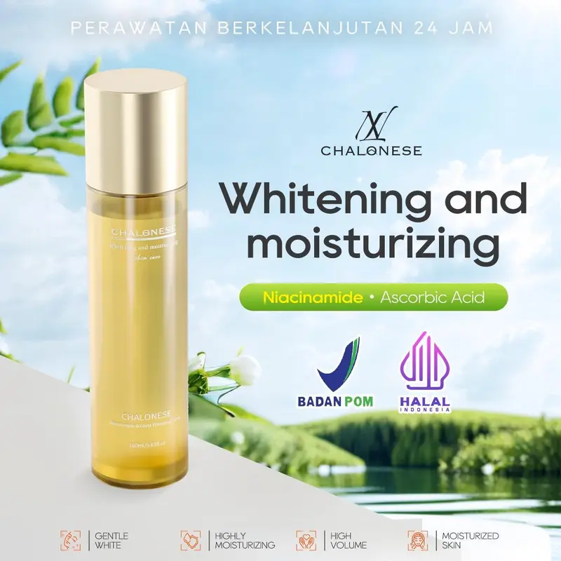 CHALONESE WHITENING&ANTI AGING SET (1SET MOISTURIZER+TONER) MEMBANTU MENGENCANGKAN WAJAH ,MELEMBABKAN WAJAH,ANTI KERUTAN Hitam Facial Pencerah Mencerahkan Perawatan Cleansing Muka Memutihkan 2