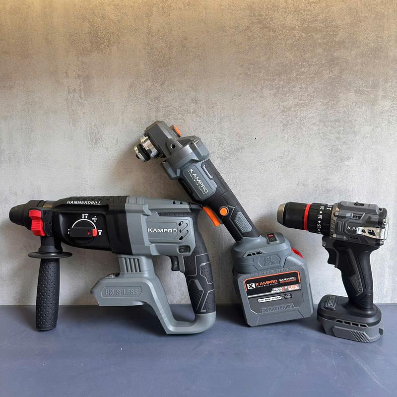 Combo 3 Máy Khoan Bê tông Cắt ,Khoan Đa Năng KAMPRO Chuyên Dụng Chân Pln Phổ Thông Pln 20Cell Siêu Khỏe 1 PIN