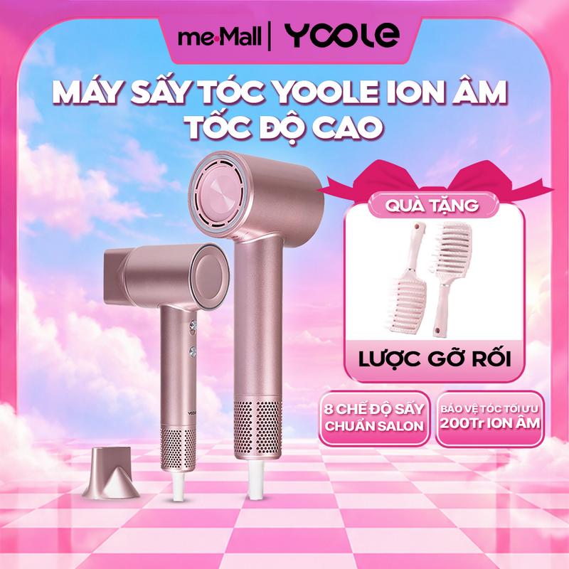 [MELIVE] Máy sấy tóc YOOLE ION âm tốc độ cao | 8 chế độ sấy chuẩn salon | 200 triệu ion âm | bảo hành 24 tháng