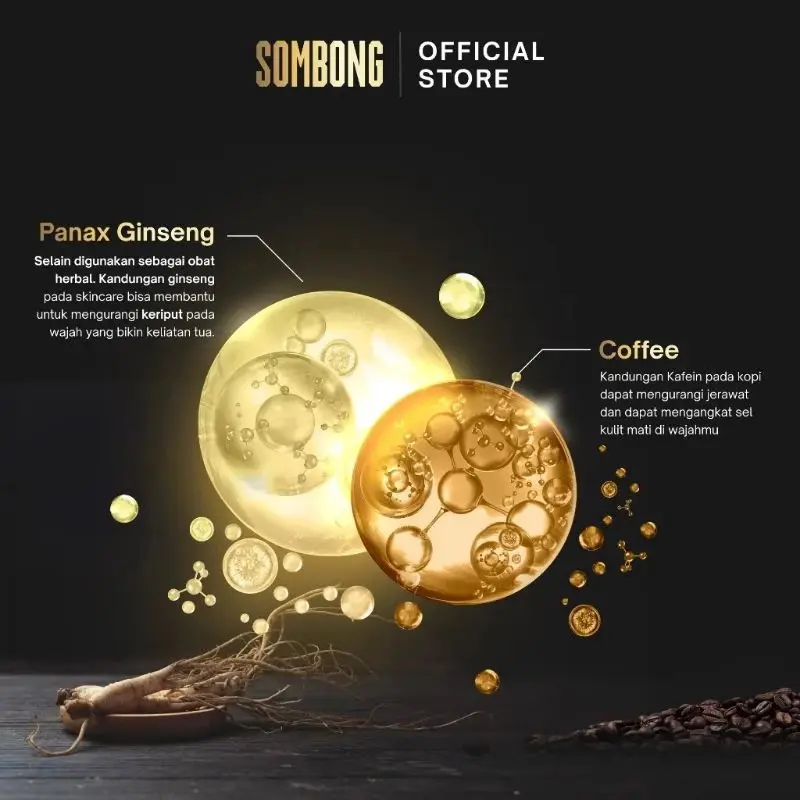 READY STOCK SOMBONG 5-in-1 Face Wash with Coffee & Ginseng Sabun Pembersih Wajah Pria 100 ml 3