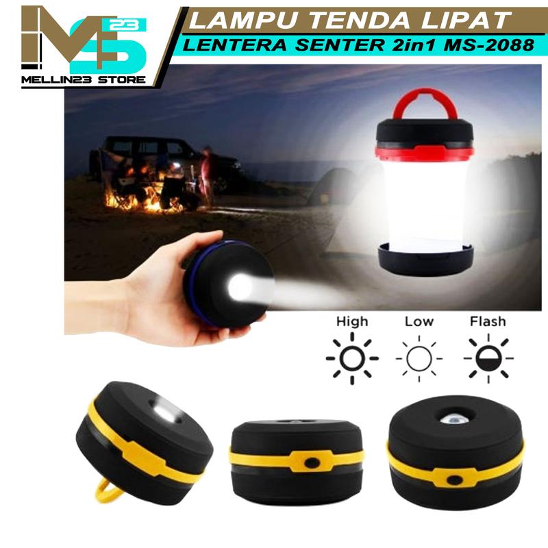 lampu tenda lipat camping MS2088 lampu tenda emergency baterai AA 3pcs 2