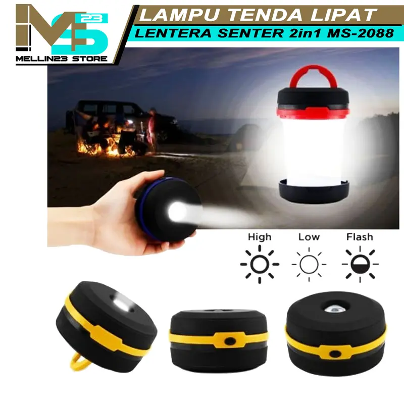 lampu tenda lipat camping MS2088 lampu tenda emergency baterai AA 3pcs 2