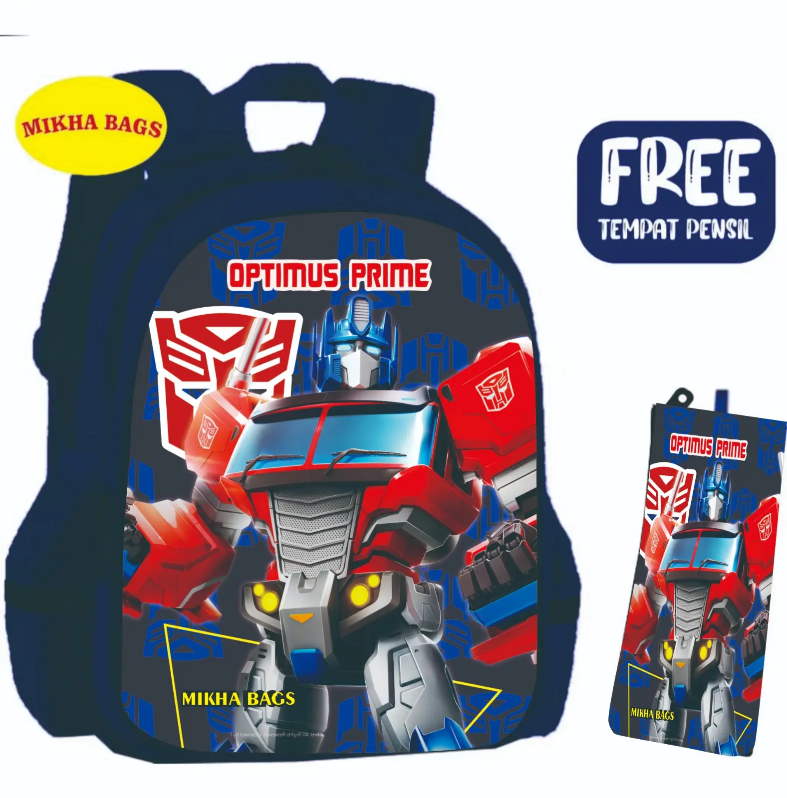 Mikha Bags_Tas ransel anak sekolah motif karakter kartun super hero transformers optimus frime/ransel anak sekolah kaki-laki motif karakter super hero terbaru terlaris kekinian/Tas SD kls 1-3 laki-laki/Tas TK/Tas FAUD
