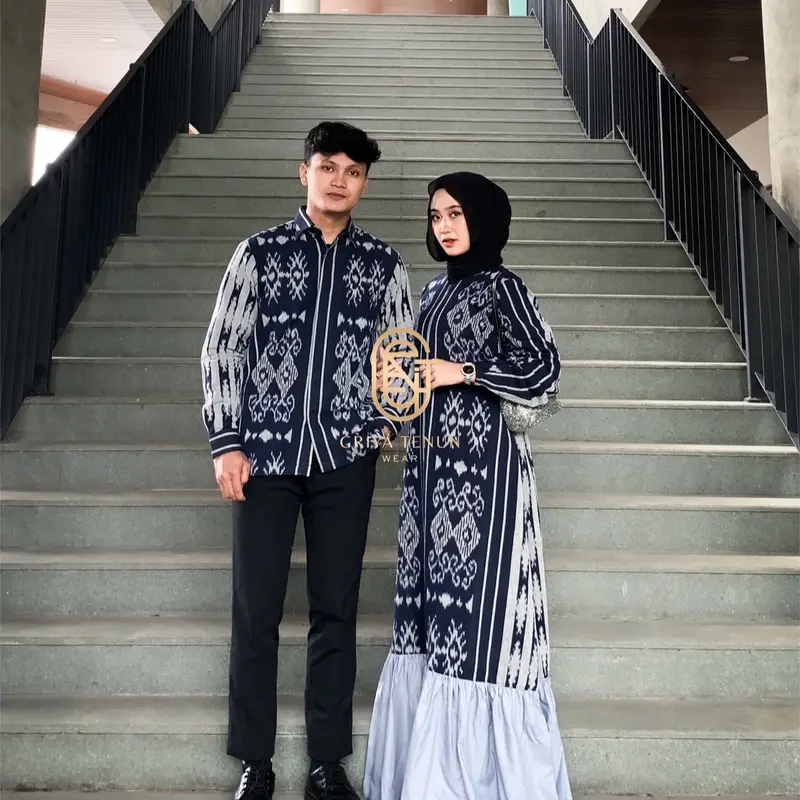 BAJU TENUN AZURA ABU2 - BAJU TENUN LEBARAN - BAJU TENUN KONDANGAN 1