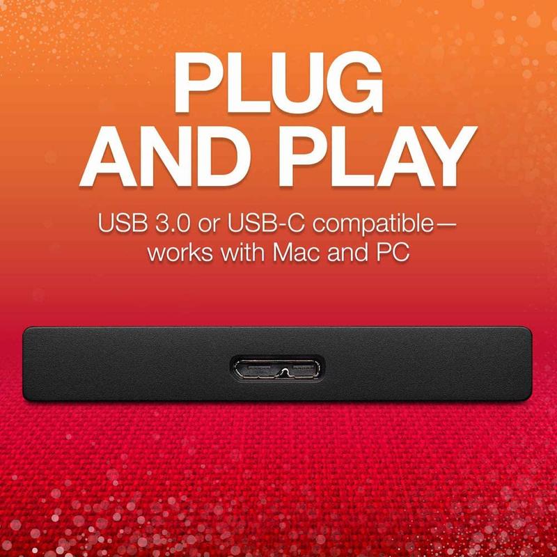 Seagate Backup Plus Ultra Touch External Hard Disk / Hard Drive / HDD / USB-C / USB 3.0 / Password Protection (1TB)/2TB) 3
