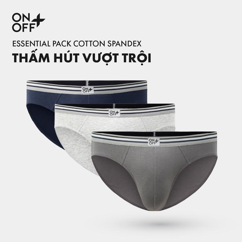 Combo 3 quần lót nam brief cotton mềm mại lành tính - ONOFF 18UQ25A039-18UQ24A054