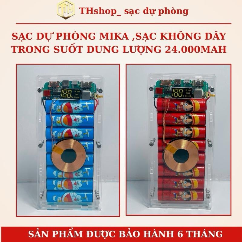 Sạc dự phòng trong suốt DIY 24.000mAh  - sac khong dây -  sạc nhanh 22.5w - 4 cổng sạc thoải mái sạc nhiều thiết bị cùng lúc - thiết kế trong suốt - tích hợp đèn Led hiển thị Pin Dự Phòng 0