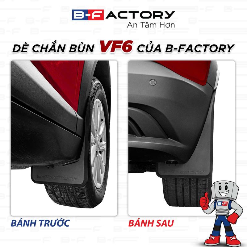  Dè chắn bùn cho xe Vinfast VF6 B-Factory -  Chất Liệu Nhựa PP Siêu Bền Màu Đen Nhám  Có Video Hướng Dẫn Lắp Đặt Chi Tiết 