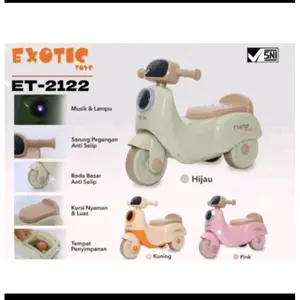 (FREE BUBLE WRAP ) MAINAN ANAK RIDE ON MODEL MOTOR VESPA LUCU EXOTIC ET 2122 MUSIK Toys Bayi