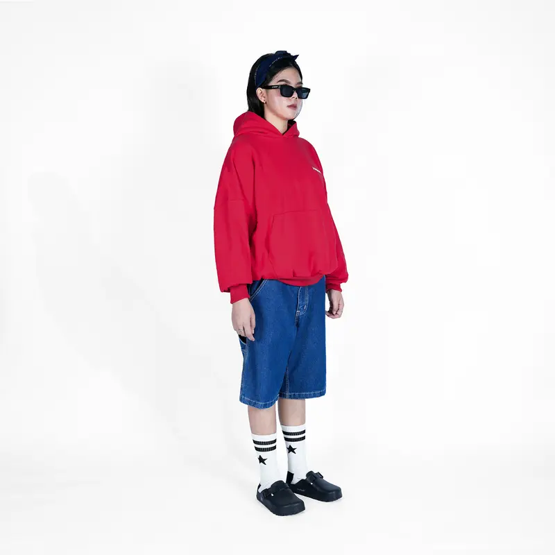 Heyfreak ( Hoodie Boxy ) Basic Logo Maroon V2 6