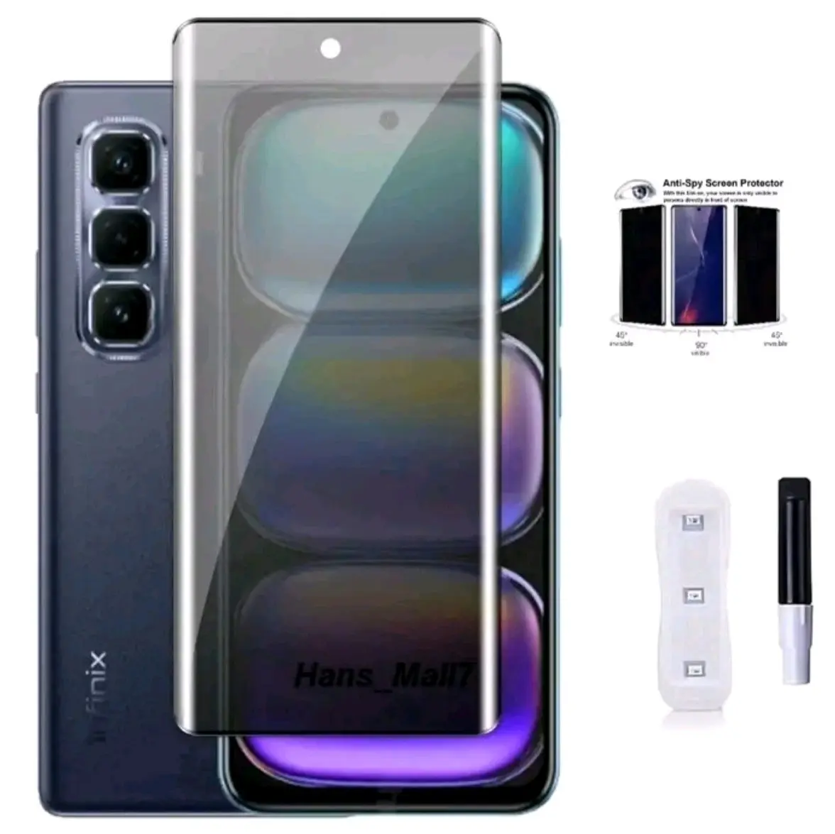 Tempered Glass  UV Anti Spy For Infinix Hot 50 Pro Plus tempered glass anti spy anti intip  Privacy Antigores