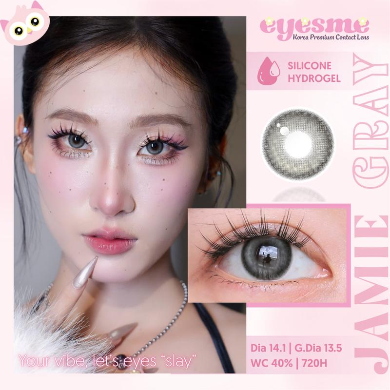  Jamie Gray - Kính áp tròng Eyesme - Lens douyin sắc xám đen trong trẻo cuốn hút 