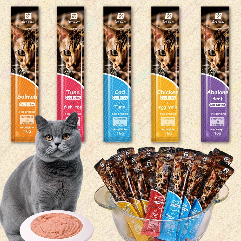 100pcs Cat Treats Cat Wet Food Pet Snacks Cat Food Strip Cat Food For Kitten Cat Snacks